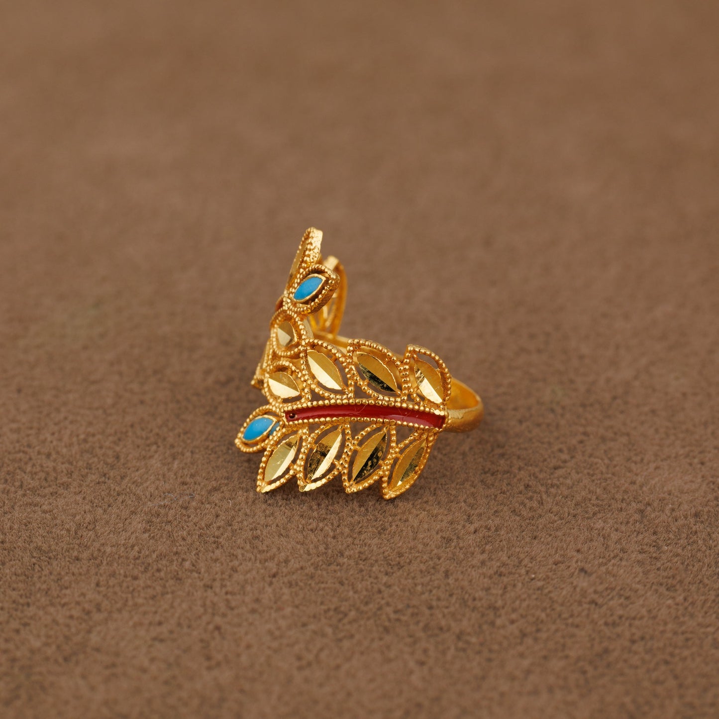 RP Leaf Ring (D8) - Silver 925 & Gold Plated