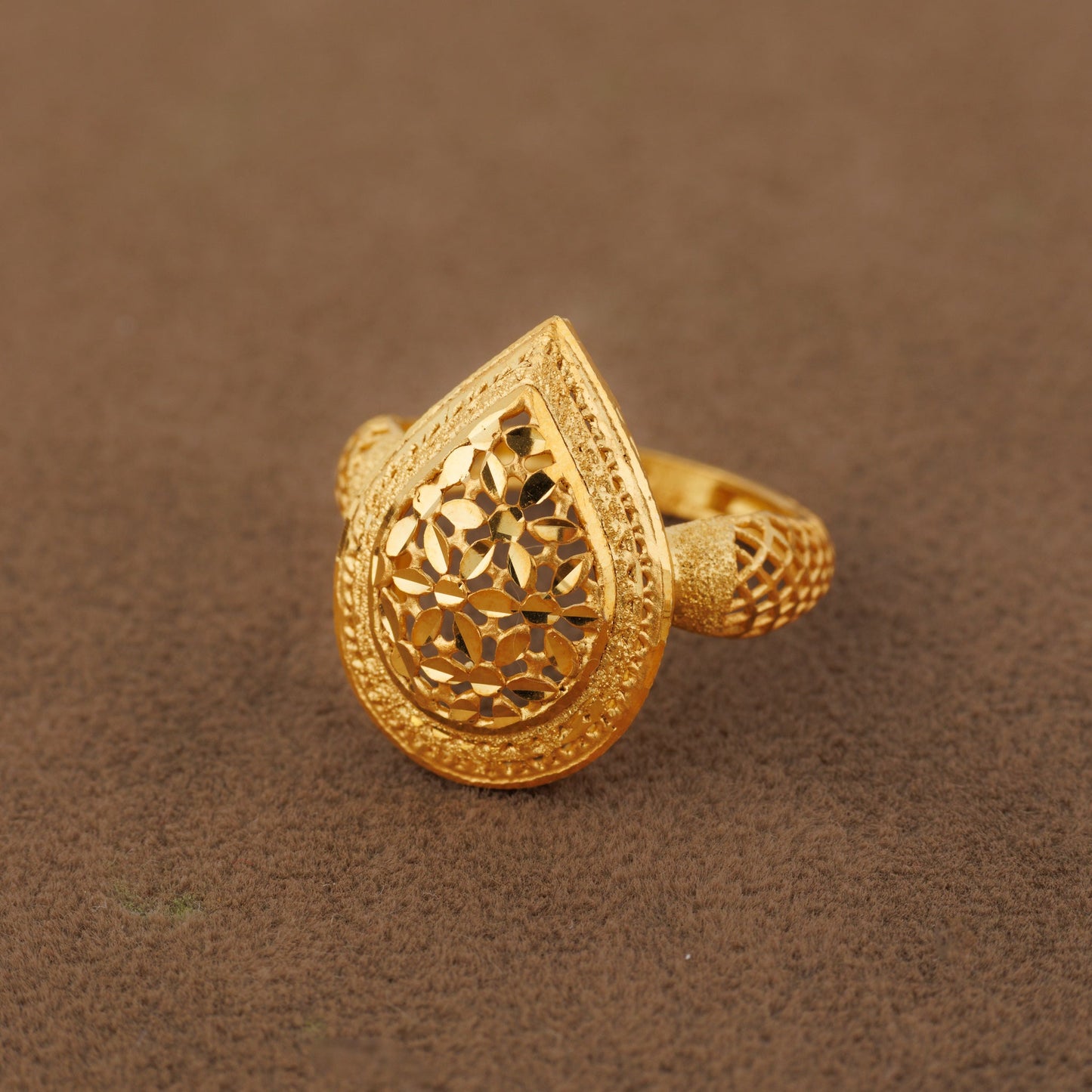 خواتم ثلاثية الأبعاد بتصميم RP (D303) - فضة 925 ومطلية بالذهب