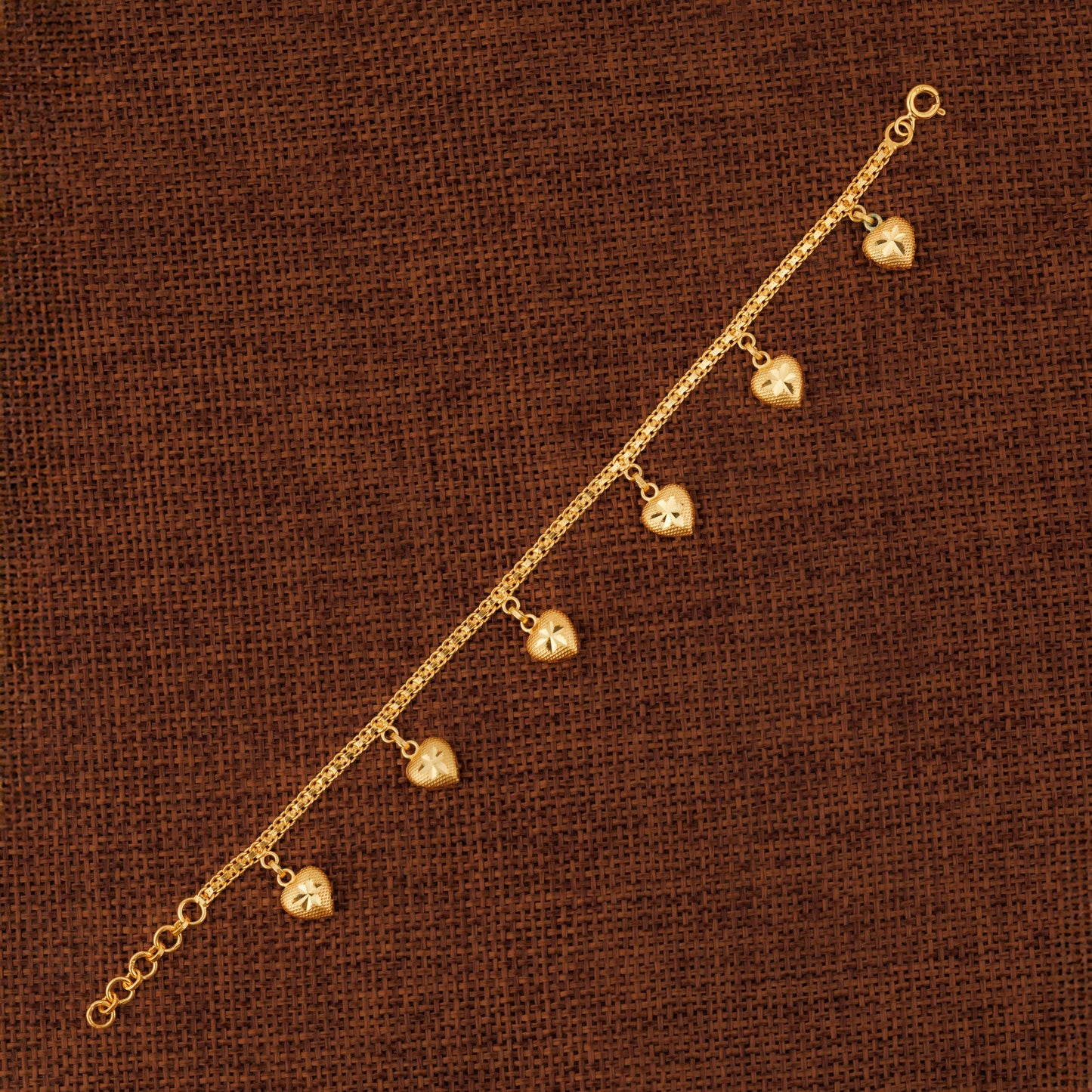 Heart Charm Bracelet (D1) - Silver 925 & Gold Plated