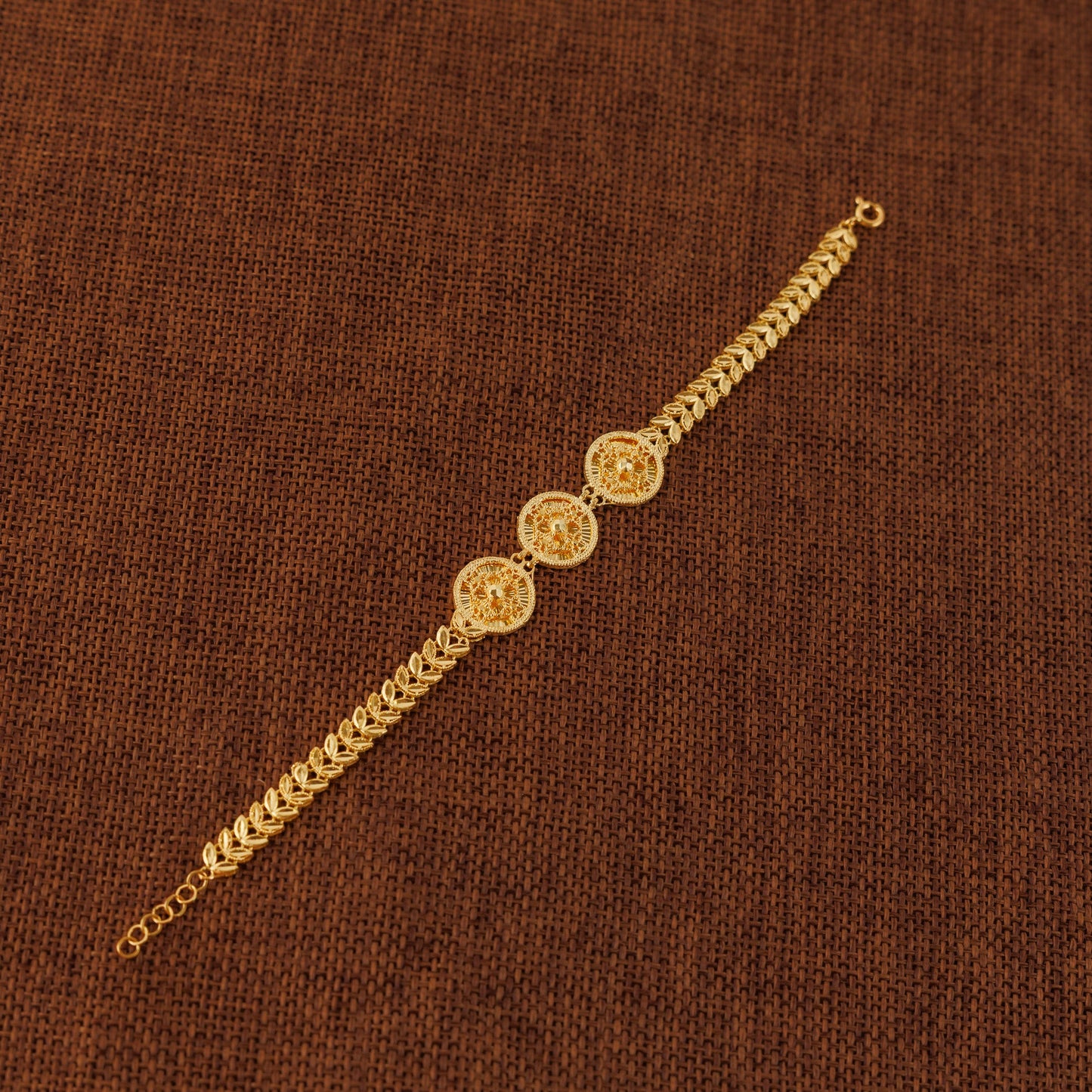 Diamond Cut Circle Bracelet (D2) - Silver 925 & Gold Plated