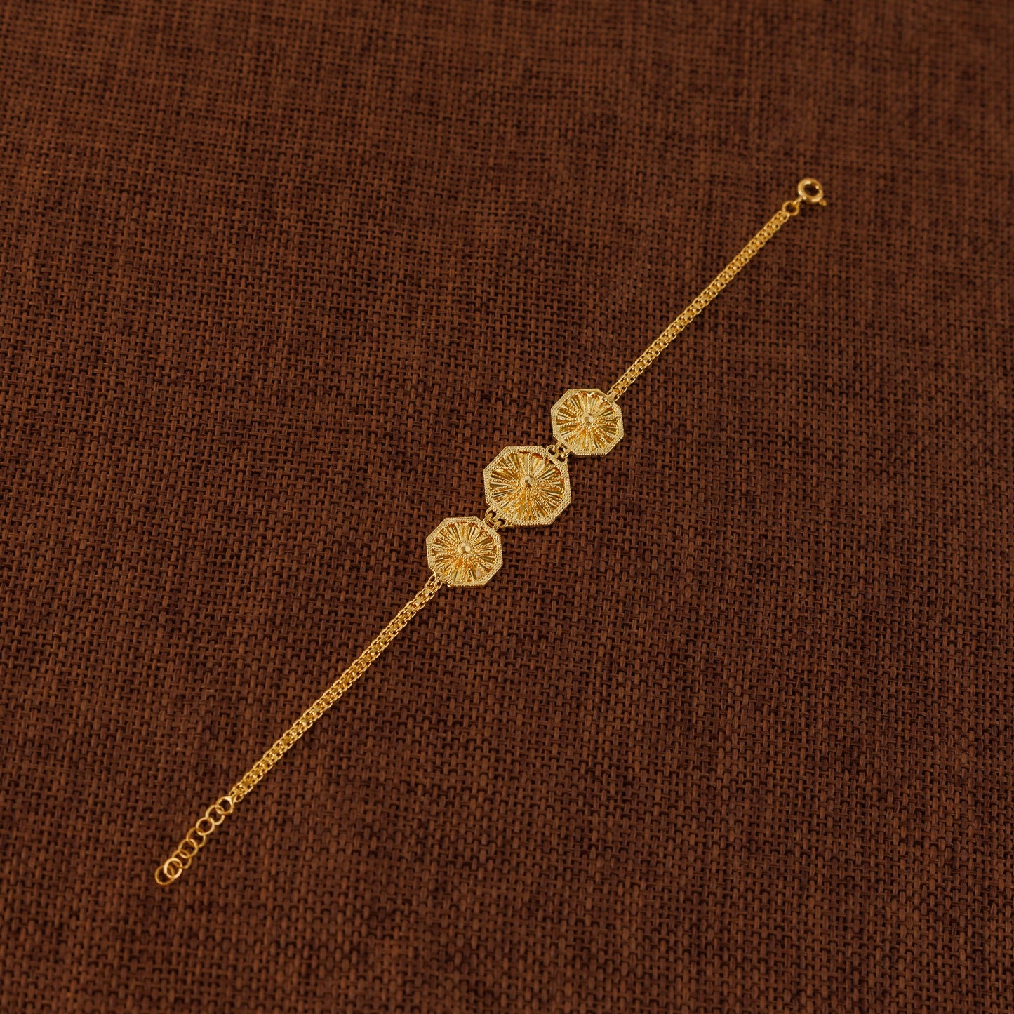 Diamond Cut Hexa Bracelet (D2) - Silver 925 & Gold Plated