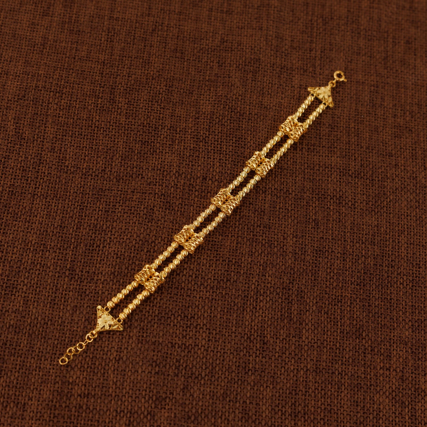2 Line RP Beads Bracelet (D5) - Silver 925 & Gold Plated
