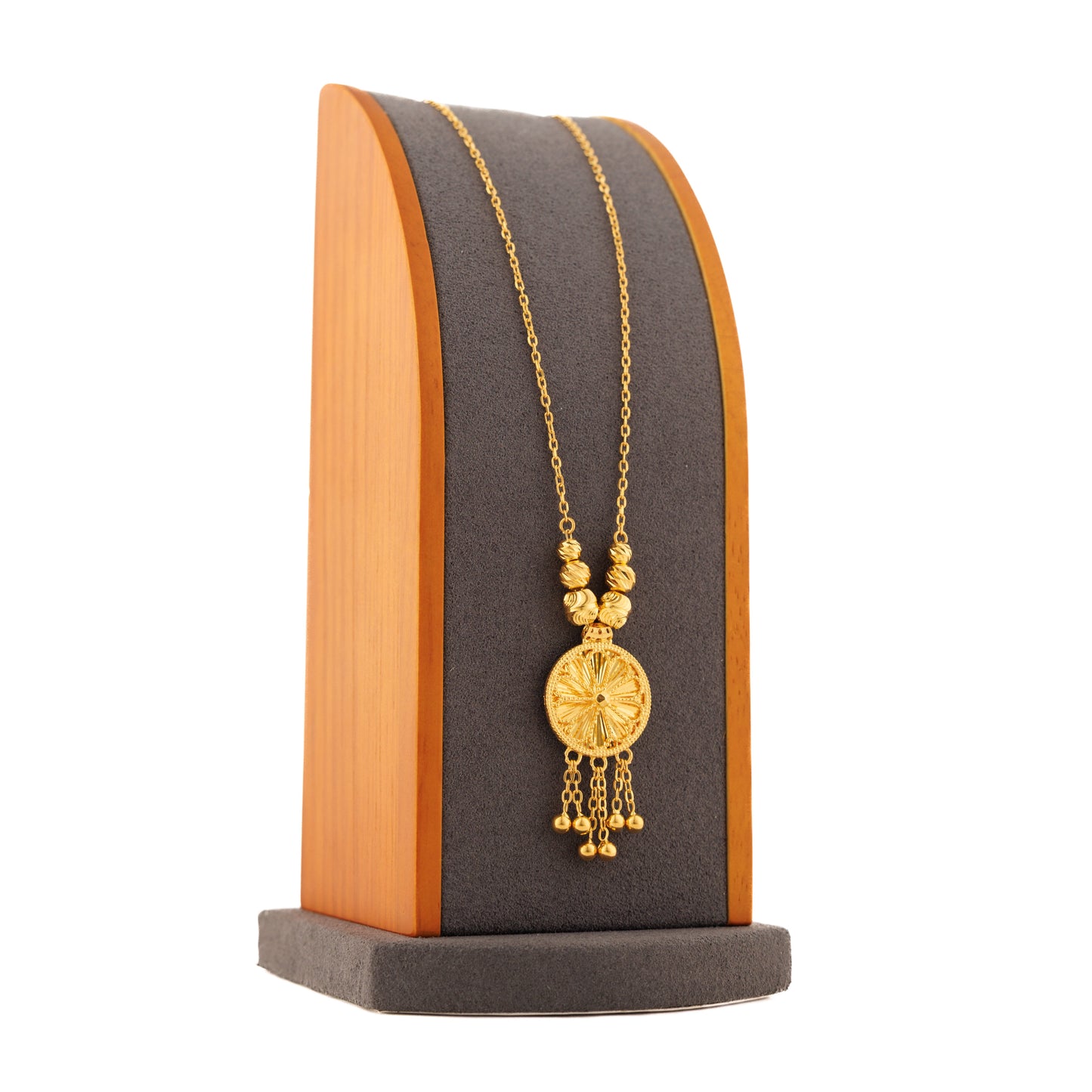 Diamond Cutt Circle Mala (D1) - Silver 925 & Gold Plated