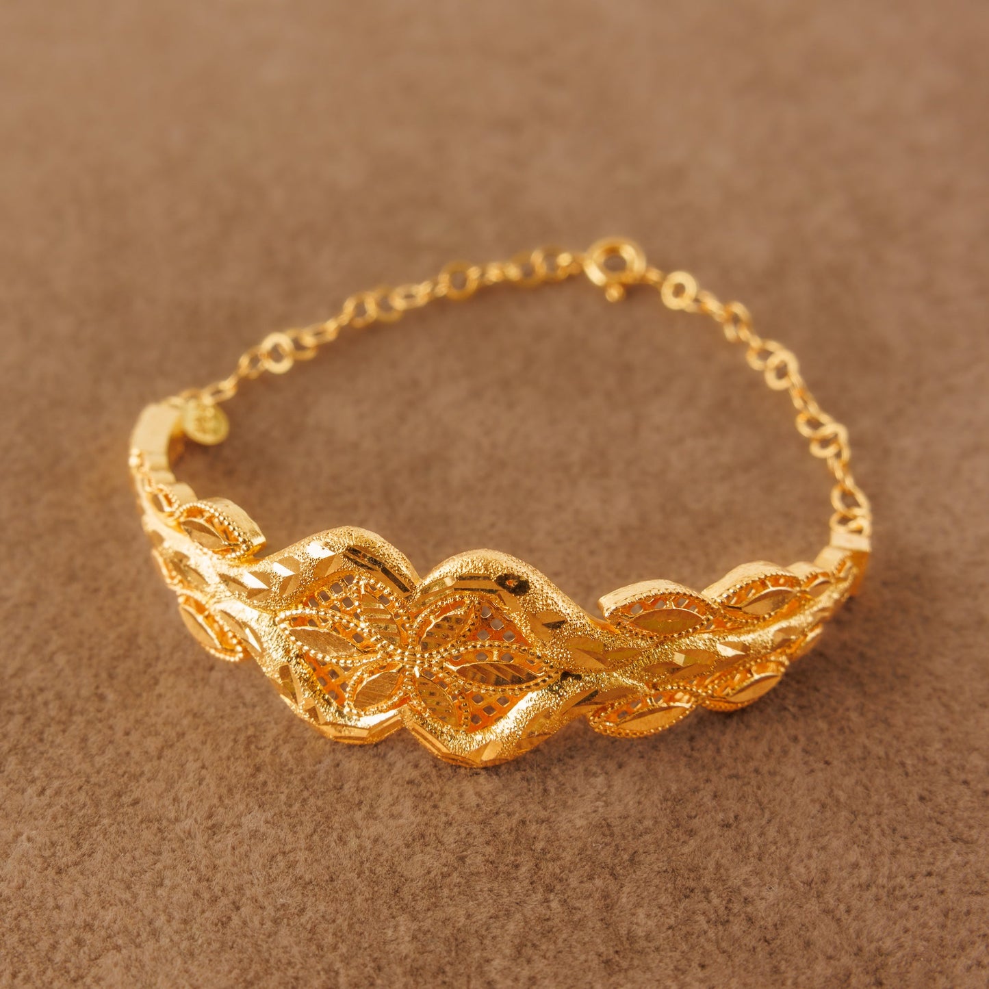 RP Cuff Bracelet (D36) - Silver 925 Gold Plated