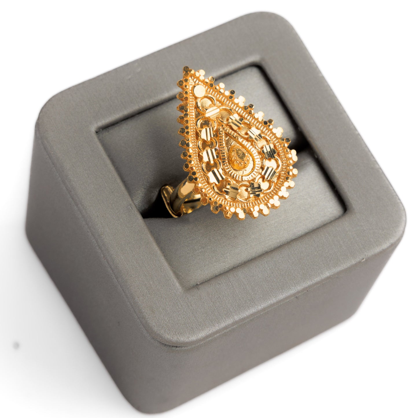 خاتم تقليدي (D78) - فضة 925 ومطلي بالذهب