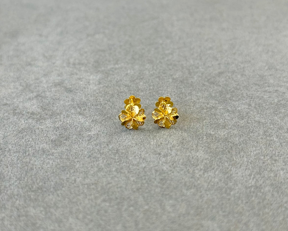 Flower Tops (AD31) - 925 Silver & 24K Gold Plated