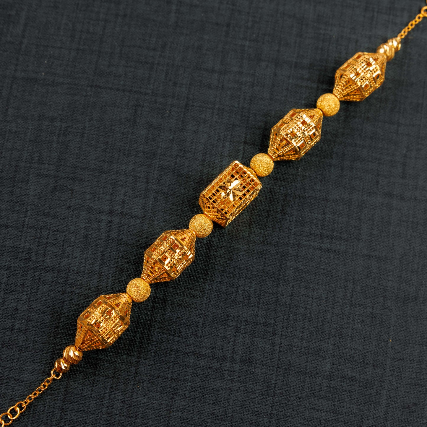 سوار خرز وكرات RP (D13) - فضة عيار 925 ومطلي بالذهب