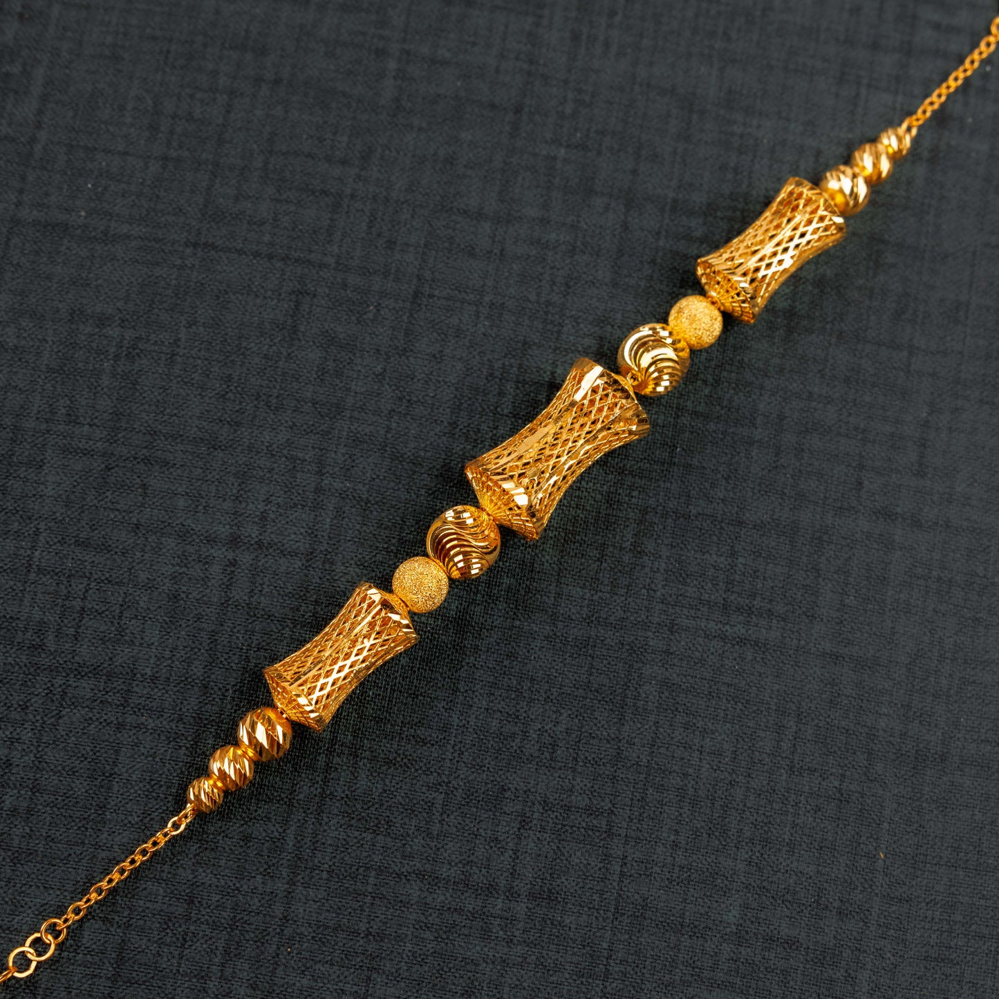 سوار خرز وكرات RP (D19) - فضة 925 ومطلي بالذهب