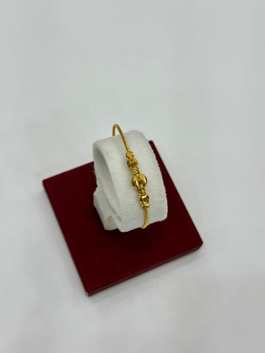 Flexible Child's Bangle (AD2) - 925 Silver & 24K Gold Plated