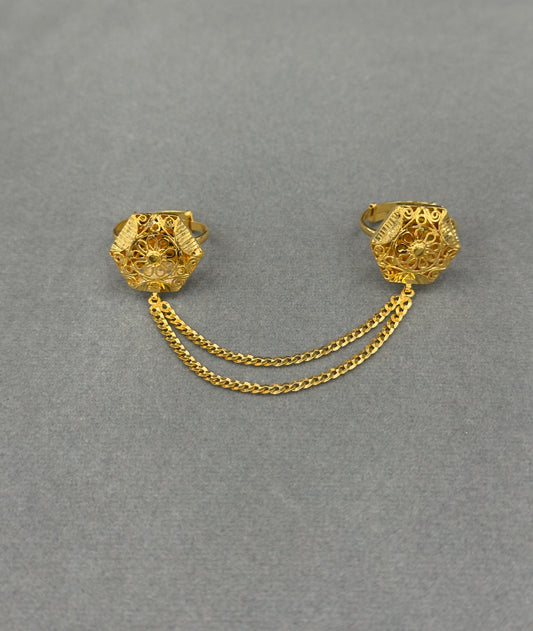 Twin Ring Chain (D36) - Silver 925 & Gold Plated
