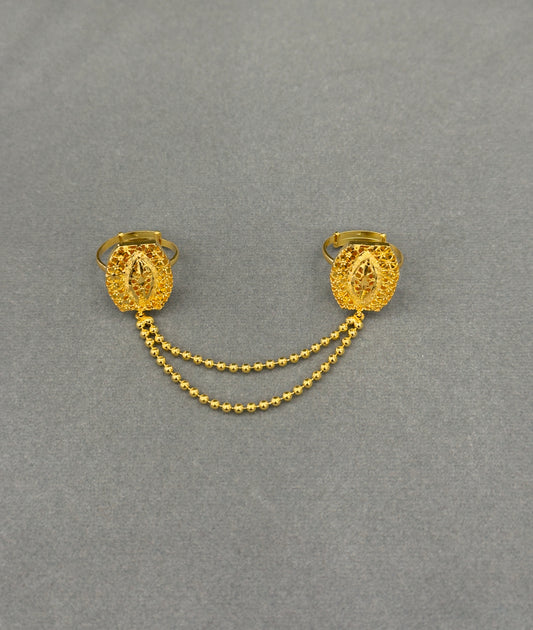 Twin Ring Chain (D28) - Silver 925 & Gold Plated