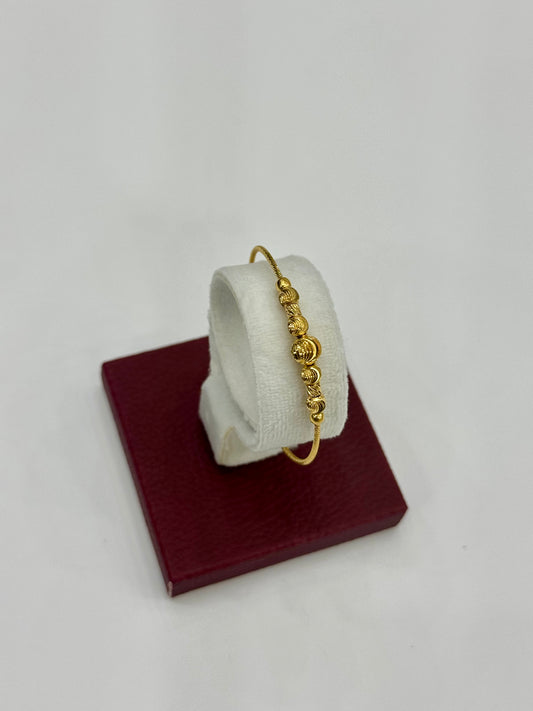 Flexible Child's Bangle (AD12) - 925 Silver & 24K Gold Plated