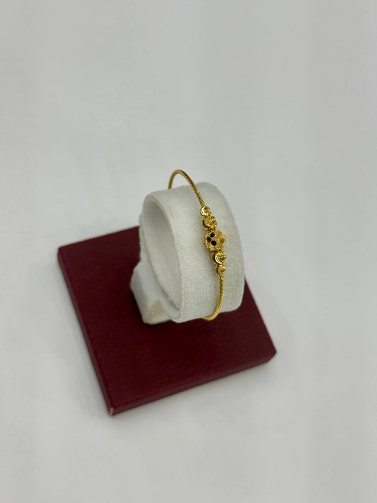 Flexible Child's Bangle (AD9) - 925 Silver & 24K Gold Plated