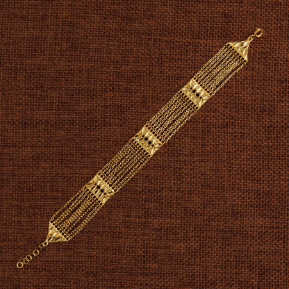 Linked Squares Bracelet (D1) - Silver 925 & Gold Plated