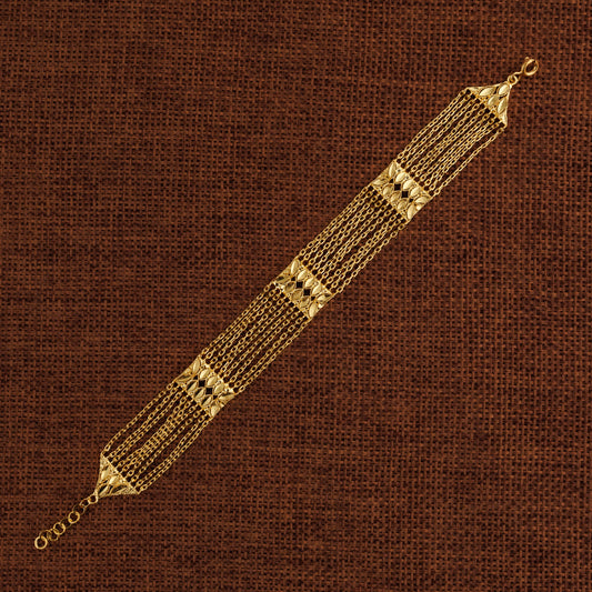 Linked Squares Bracelet (D1) - Silver 925 & Gold Plated
