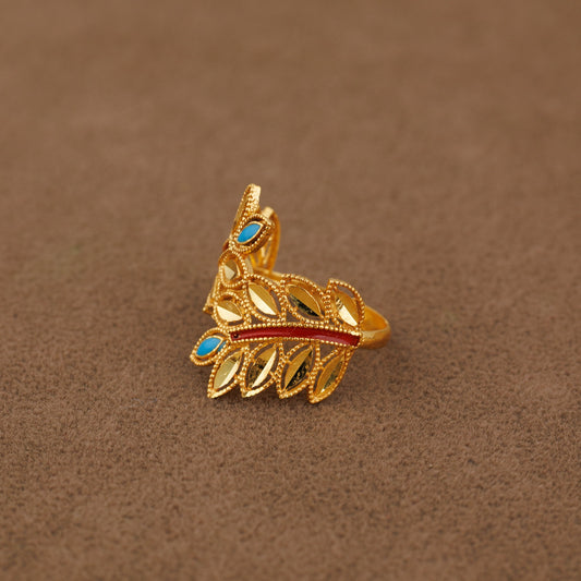 RP Leaf Ring (D8) - Silver 925 & Gold Plated