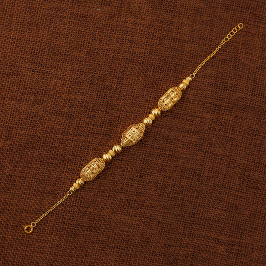 RP Beads & Ball Bracelet (D57) - Silver 925 & Gold Plated