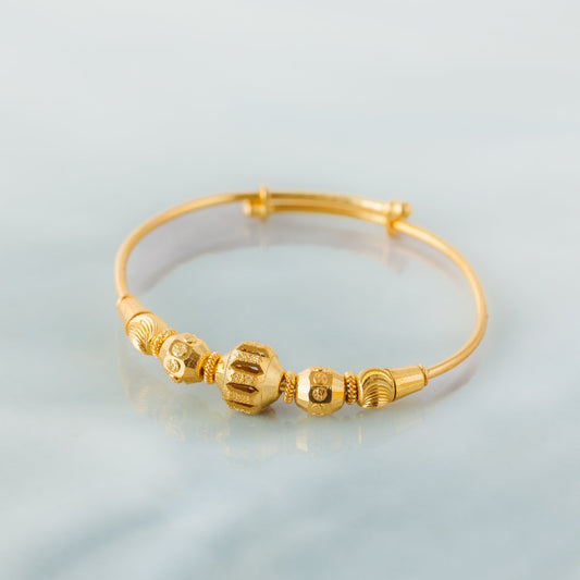 Flexible Child's Bangle (D55) - Silver 925 & Gold Plated