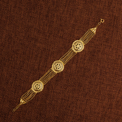 Linked Floral Bracelet (D1) - Silver 925 & Gold Plated