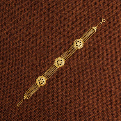 Linked Floral Bracelet (D1) - Silver 925 & Gold Plated