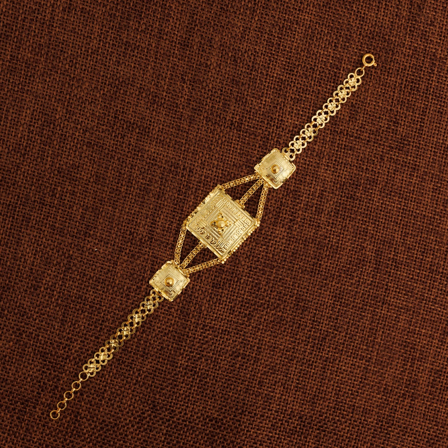 Traditional Stamp Bracelet (D7) - Silver 925 & Gold Plated