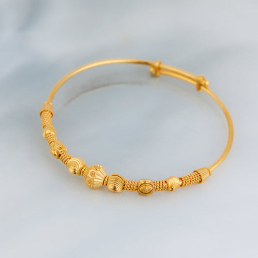 Beads Flex Kids Bangle (D41) - Silver 925 & Gold Plated