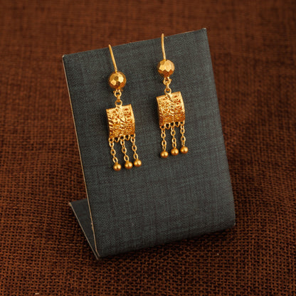 Kid's Square Earrings (D4) - Silver 925 & Gold Plated