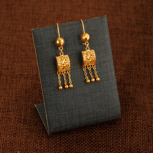 Kid's Square Earrings (D2) - Silver 925 & Gold Plated
