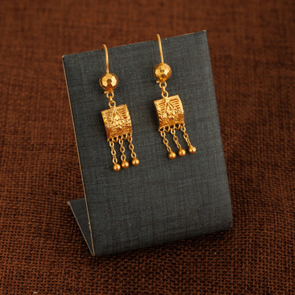 Kid's Square Earrings (D5) - Silver 925 & Gold Plated