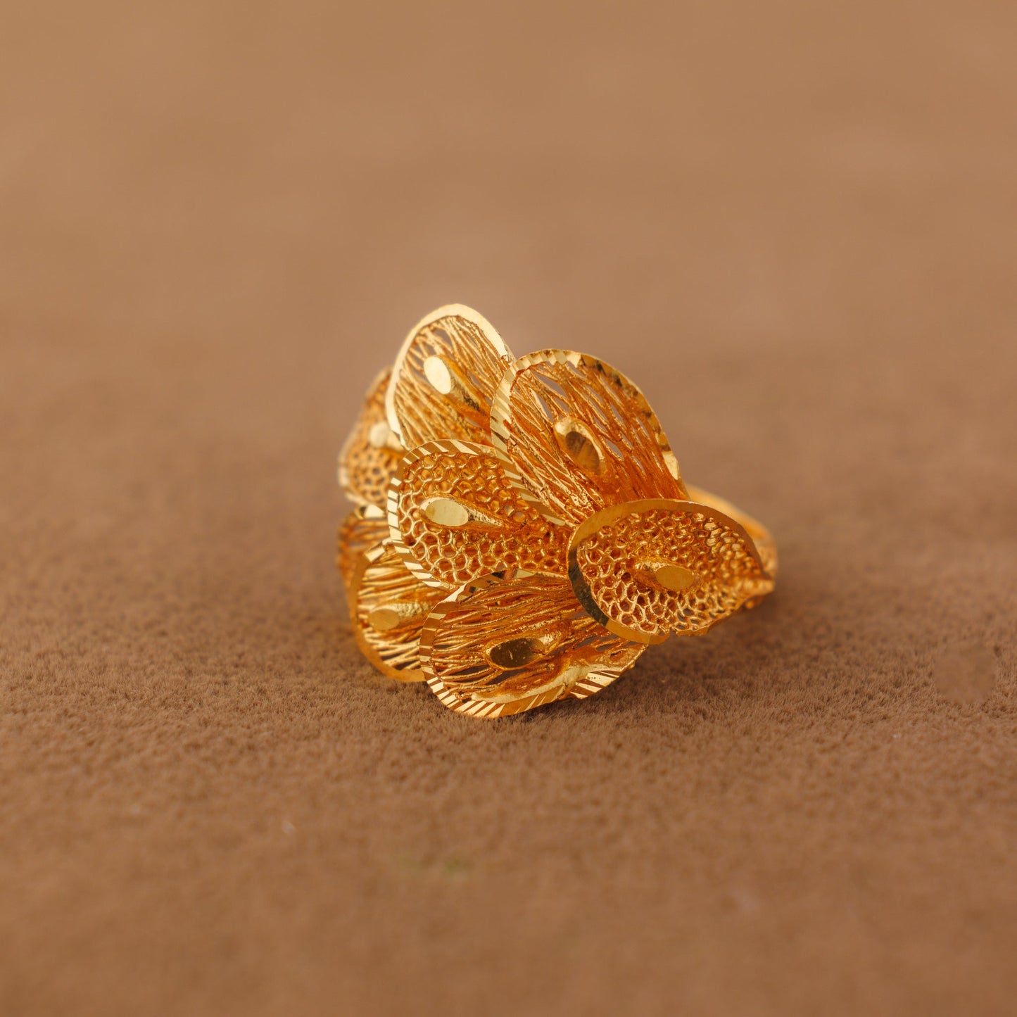 3D RP Rings (D358) - فضة 925 ومطلي بالذهب