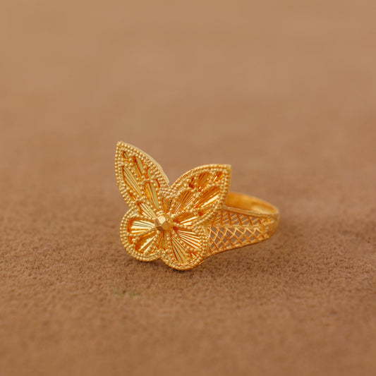 RP Diamond Cut Butterfly Ring (D1) - Silver 925 & Gold Plated