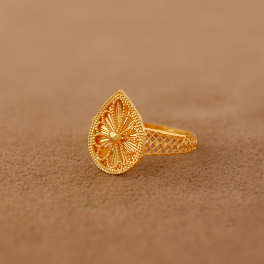 RP Diamond Cut Drop Ring (D1) - Silver 925 & Gold Plated