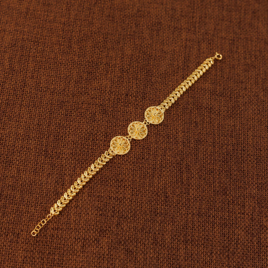 Diamond Cut Circle Bracelet (D1) - Silver 925 & Gold Plated