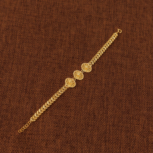 Diamond Cut Oval Bracelet (D1) - Silver 925 & Gold Plated