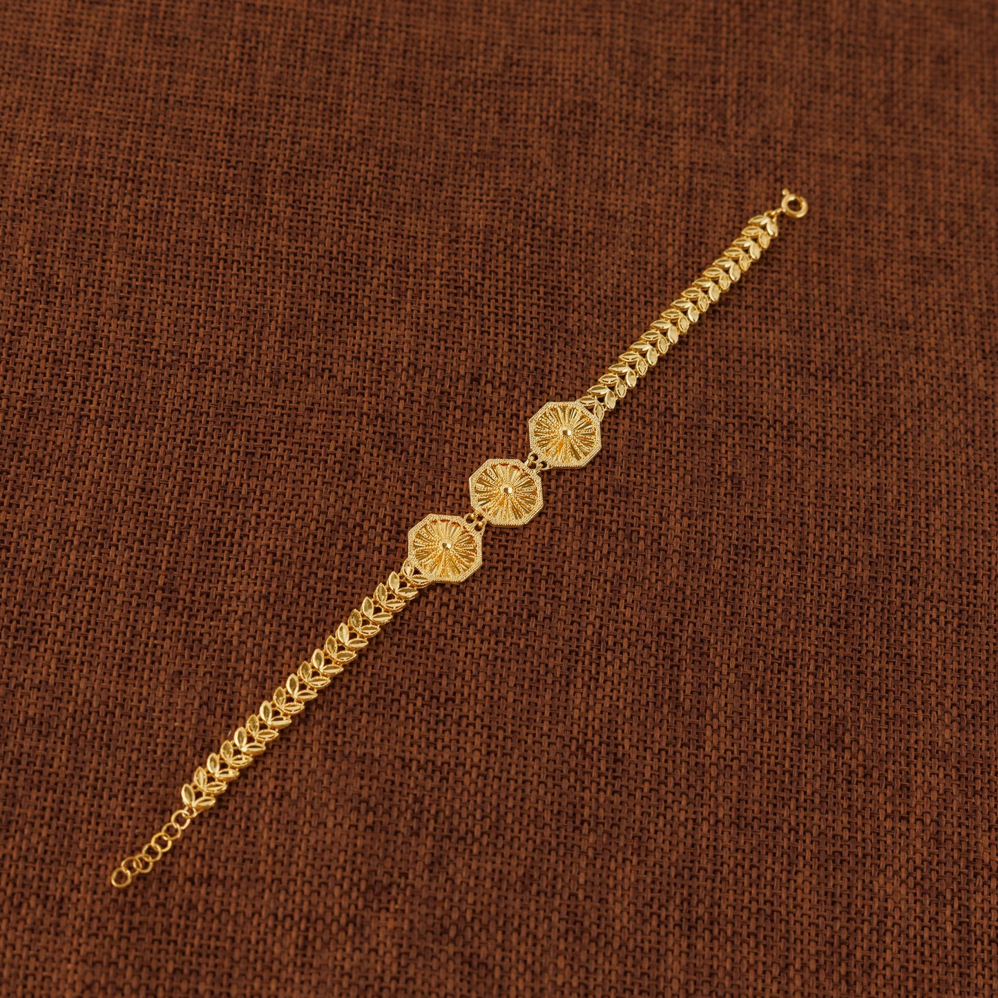 Diamond Cut Hexa Bracelet (D1) - Silver 925 & Gold Plated