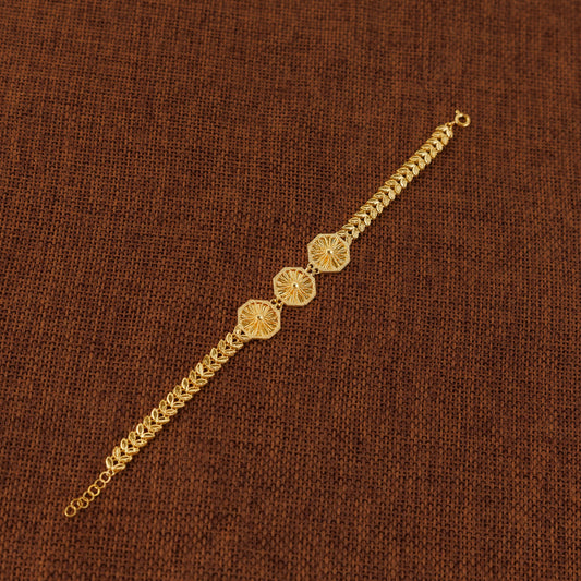 Diamond Cut Hexa Bracelet (D1) - Silver 925 & Gold Plated