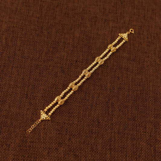 2 Line RP Beads Bracelet (D4) - Silver 925 & Gold Plated