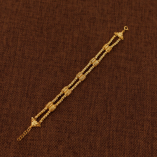 2 Line RP Beads Bracelet (D7) - Silver 925 & Gold Plated