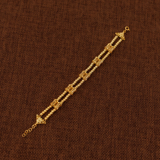2 Line RP Beads Bracelet (D5) - Silver 925 & Gold Plated