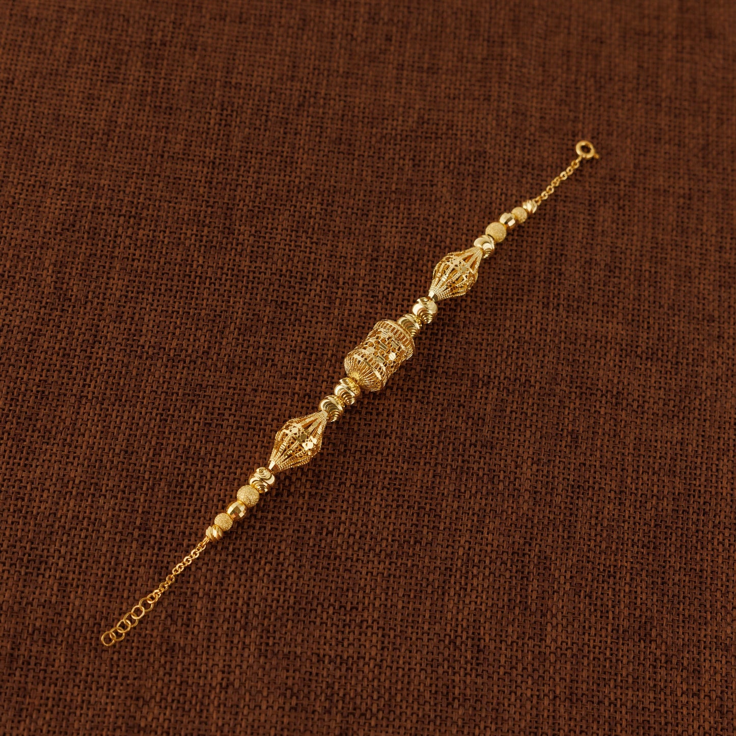 سوار خرز وكرات RP (D74) - فضة 925 ومطلي بالذهب