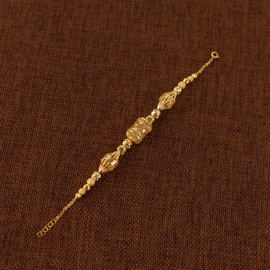 RP Beads & Ball Bracelet (D74) - Silver 925 & Gold Plated