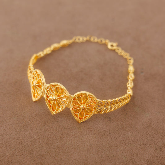 Diamond Cut Drop Cuff Bracelet (D1) - Silver 925 & Gold Plated