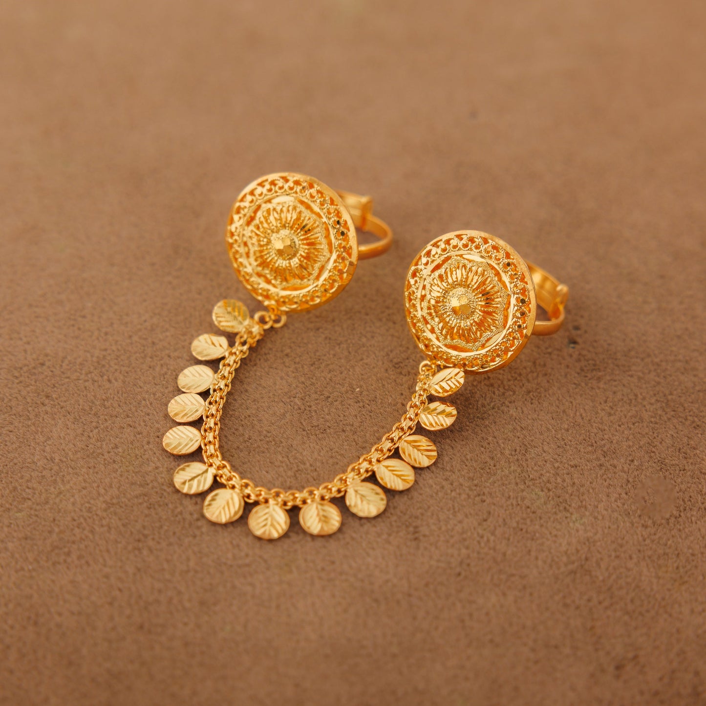 Twin Ring Chain (D7) - Silver 925 & Gold Plated