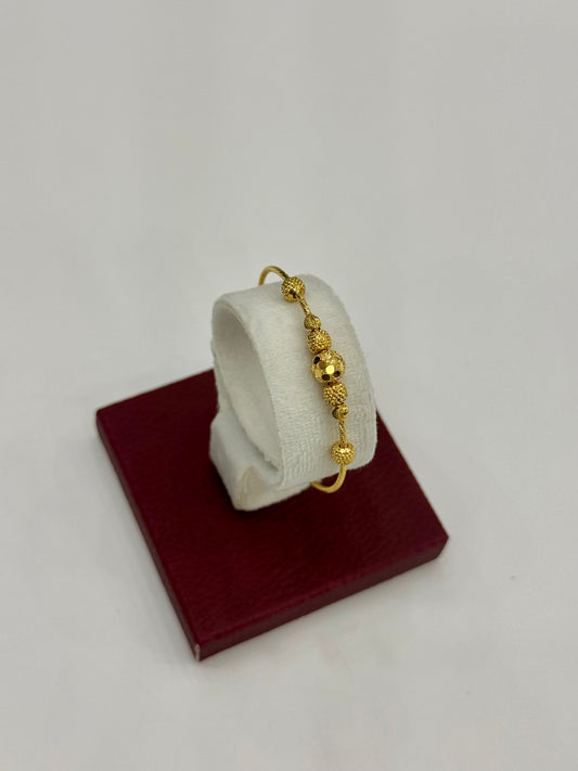 Flexible Child's Bangle (AD11) - 925 Silver & 24K Gold Plated