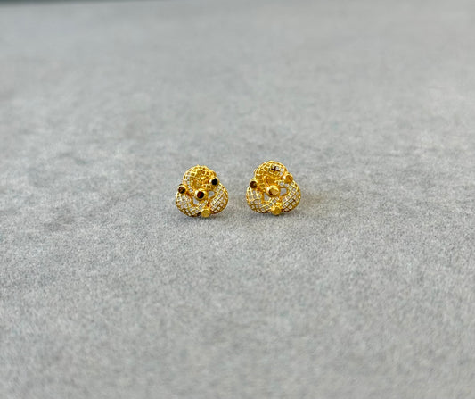 Flower Tops (AD25) - 925 Silver & 24K Gold Plated