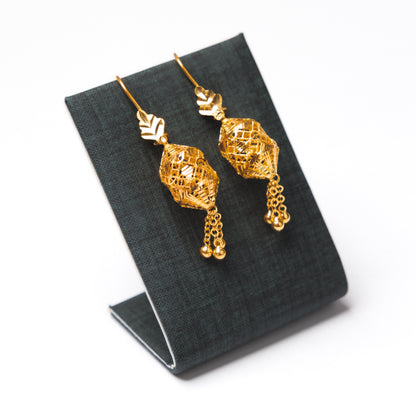 Barrel Shaped Earrings (D21) - Silver 925 & Gold Plated
