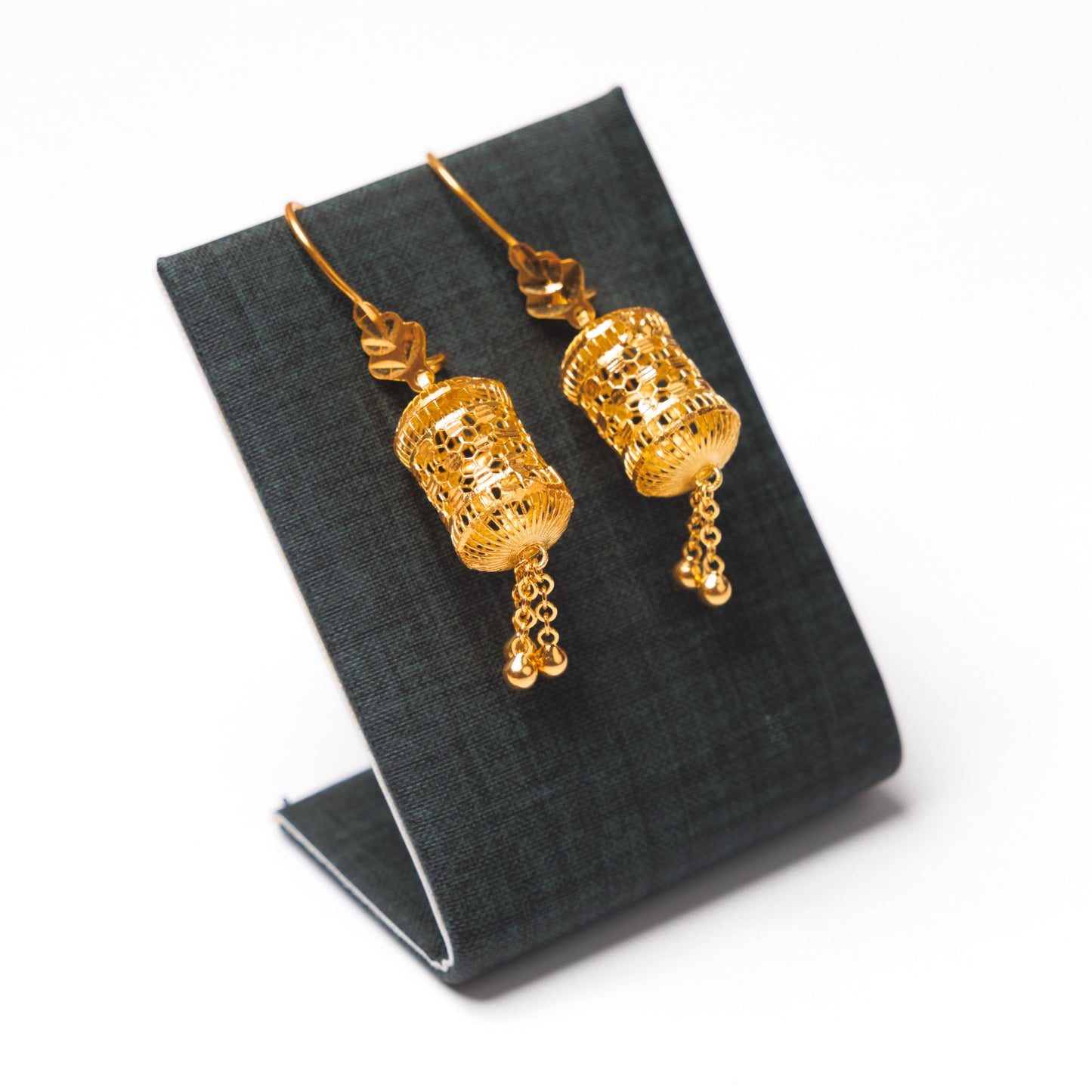 Barrel Shaped Earrings (D8) - Silver 925 & Gold Plated