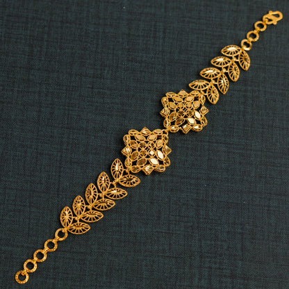 RP 2 Piece Bracelet with Leaf (D6) - Silver 925 & Gold Plated