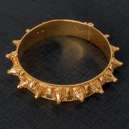 Thin Mushawak Bangle (D3) -  Silver 925 & Gold Plated