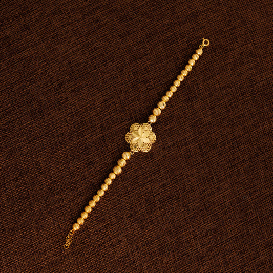Clover Bracelet with Beads (D1) - Silver 925 & Gold Plated